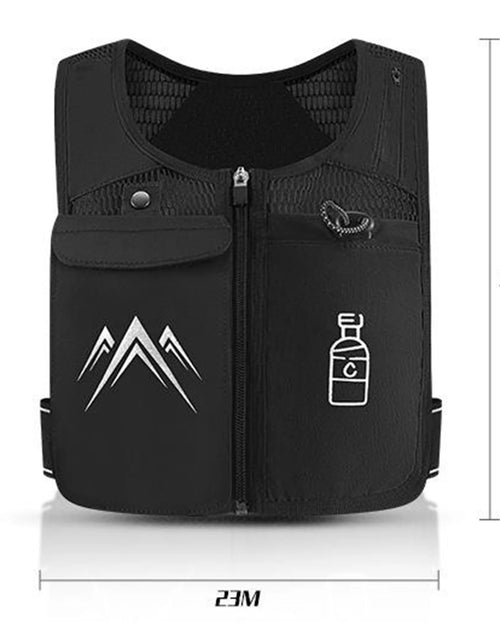 Load image into Gallery viewer, Running Vest, Zip Reflective Running Vests with 500Ml Hydration Bottle, Adjustable Waistband &amp; Breathable Material, Chest Pack Gear Phone Holder for Running, Men &amp; Women
