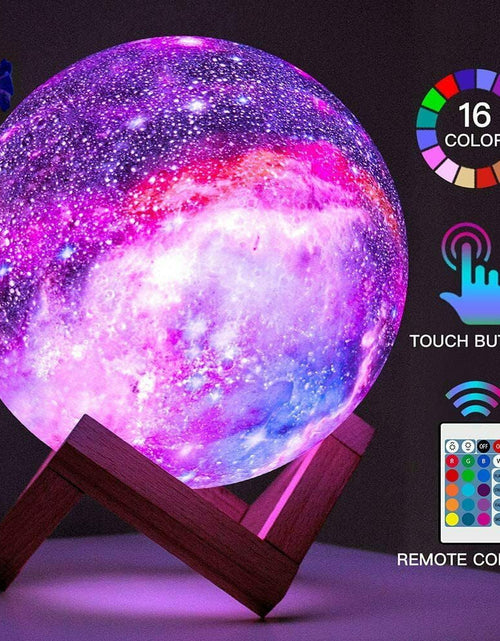 Load image into Gallery viewer, GOODWORLD Moon Lamp, LED 3D Print Moon Night Light, 16 Colors RGB Moon Light with Stand &amp; Remote Control, Remote &amp; Touch Control USB Lamp, for Kids Friends Lover Birthday Gifts, (4/6 In)
