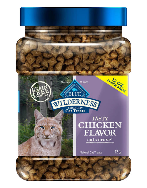 Load image into Gallery viewer, Wilderness Crunchy Dry Cat Treats, Natural &amp; Grain-Free, Chicken, 12-Oz. Tub
