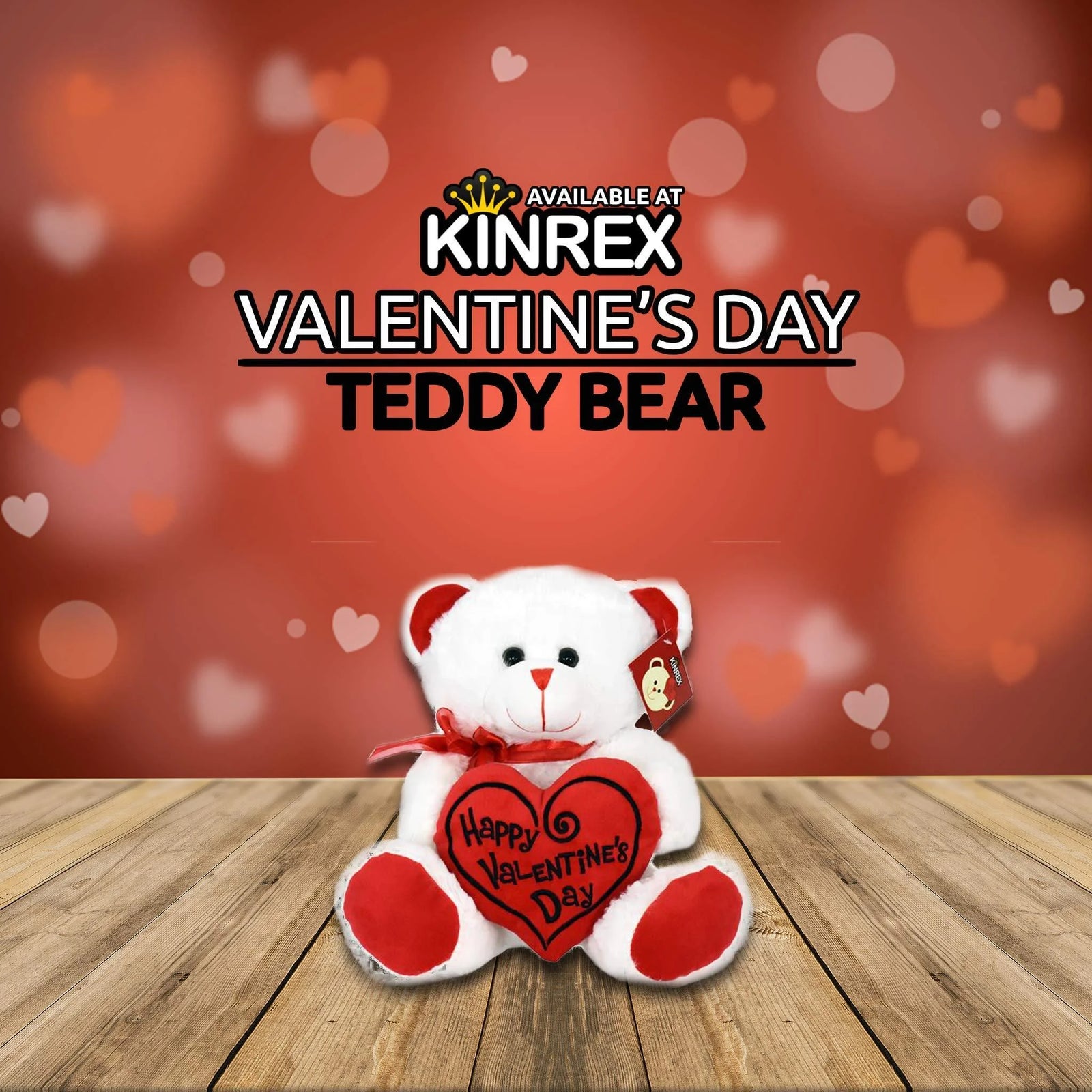 Soft Stuffed Teddy Bear - Happy Valentine'S Day Bear for Girlfriend, Boyfriend, Wife, Husband - White with Red Message