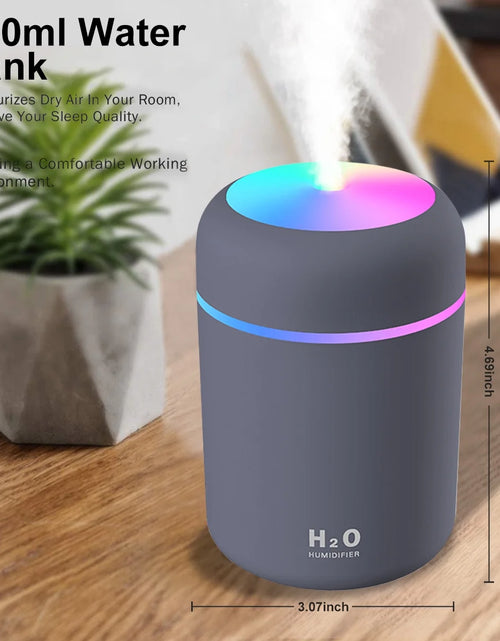 Load image into Gallery viewer, Colorful Cool Mini Humidifier, USB Personal Desktop Humidifier for Car, Office Room, Bedroom,Etc. Auto Shut-Off, 2 Mist Modes, Super Quiet. (White)
