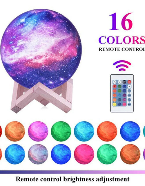 Load image into Gallery viewer, GOODWORLD Moon Lamp, LED 3D Print Moon Night Light, 16 Colors RGB Moon Light with Stand &amp; Remote Control, Remote &amp; Touch Control USB Lamp, for Kids Friends Lover Birthday Gifts, (4/6 In)
