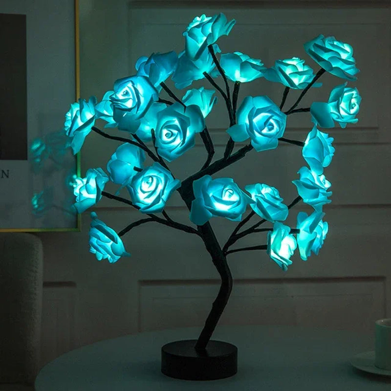 LED Table Lamp Rose Flower Tree USB Night Lights Home Decoration LED Table Lights Parties Xmas Christmas Wedding Bedroom Decor