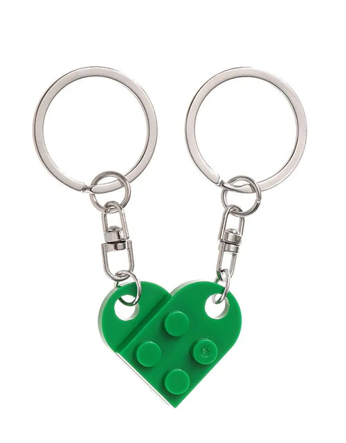 Load image into Gallery viewer, 1Pair Cute Love Heart Brick Keychain Couples Keychain Best Friendship for Women Men Separable Key Ring Jewelry Gifts
