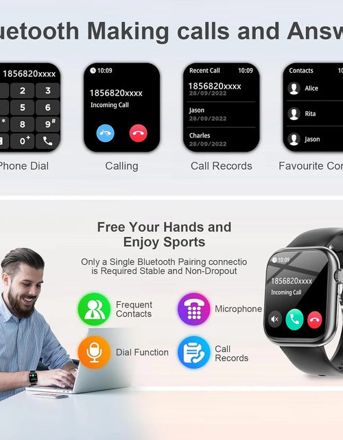 Load image into Gallery viewer, Smart Watch Answer/Make a Call Bluetooth Smart Watch for IOS Android Men&#39;S and Women&#39;S Watch Black

