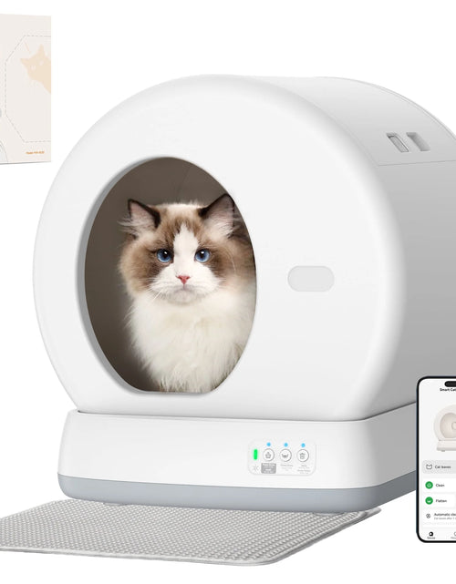 Load image into Gallery viewer, Smart Automatic Self-Cleaning Cat Litter Box, APP Control/Integrated Safety Protection, White
