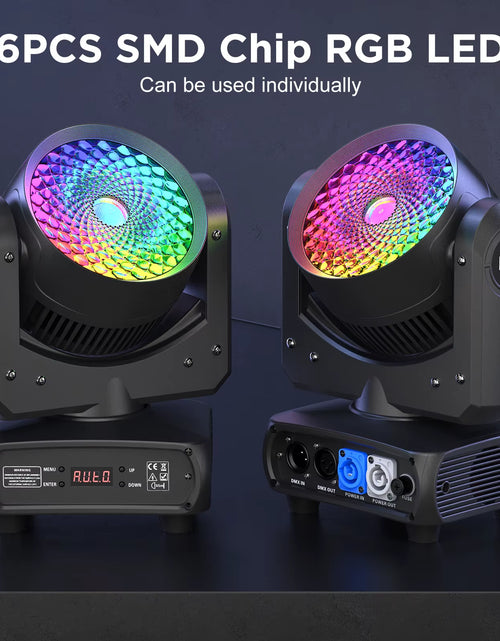 Load image into Gallery viewer, 150W High Brightness Moving Head Light COB+LED RGBW 4In1 Stage Effect Lighting Rotating DMX512 for DJ Party Wedding Disco
