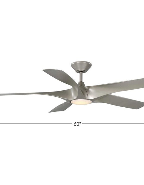 Load image into Gallery viewer, Vernal 60-In Bronze with Koa Woodgrain Blades Integrated LED Indoor/Outdoor Smart Propeller Ceiling Fan with Light and Remote (5-Blade)
