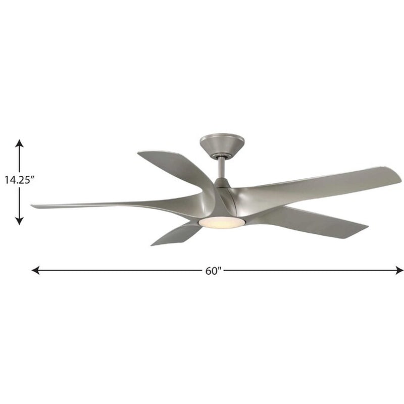 Vernal 60-In Bronze with Koa Woodgrain Blades Integrated LED Indoor/Outdoor Smart Propeller Ceiling Fan with Light and Remote (5-Blade)