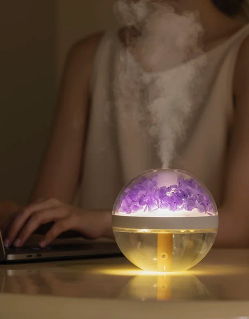 Load image into Gallery viewer, 270ML Air Humidifier USB Rechargeable 800Mah Home Hydration Humidifier Colour LED Light Mist Maker Flower Humidificador
