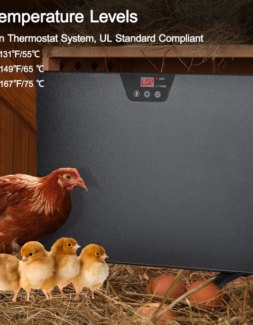 Load image into Gallery viewer, Chicken Coop Heater, 100/200 Watts Radiant Heat Energy Efficient Design, Safer than Brooder Lamps Heater for Chicken Coop Outdoor 3 Ways to Use
