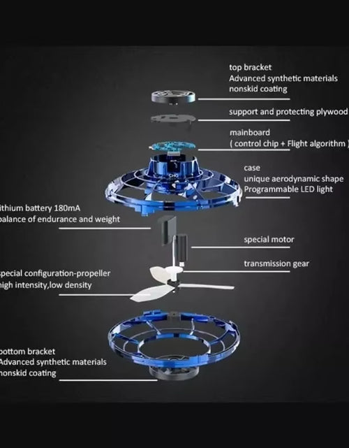 Load image into Gallery viewer, Flying Helicopter Spinner Fingertip Upgrade Flight Gyro Flyorb Hover Ball Mini Drone Aircraft Toy LED UFO Type Toy Kid Gift
