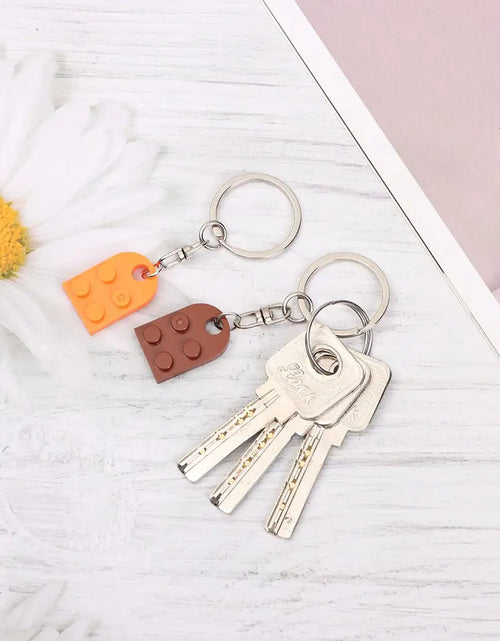 Load image into Gallery viewer, 1Pair Cute Love Heart Brick Keychain Couples Keychain Best Friendship for Women Men Separable Key Ring Jewelry Gifts
