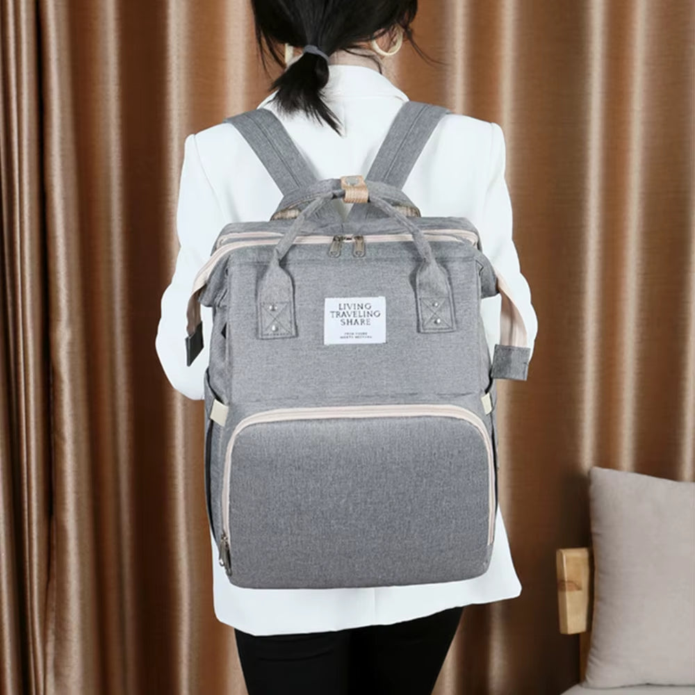 Upgraded Simple Mommy Bag, Portable Foldableing Backpack, Multi-Functional Large-Capacity Crib Mother and Baby Mommy Bag