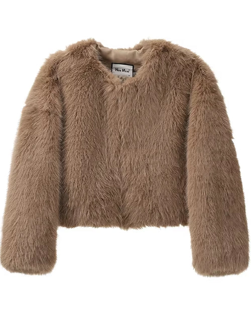 Load image into Gallery viewer, Iconic Street Fashion Week Luxury Brand Gardient Cropped Faux Fur Coat Women Winter 2024 Hot Cool Girls Fluffy Short Fur Jacket
